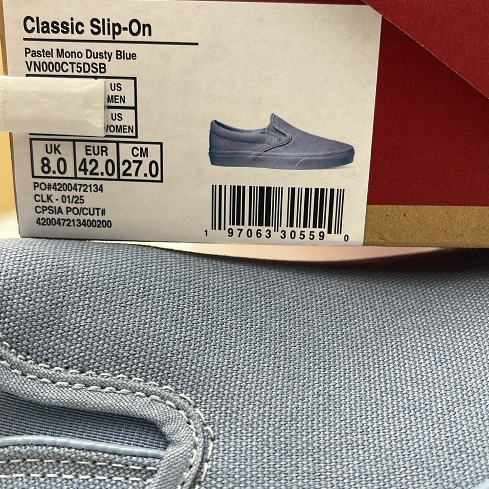 Vans Men’s Sneakers Canvas Classic Slip-On
Pastel Mono Dusty Blue
VN000CT5DSB - Picture 16 of 16